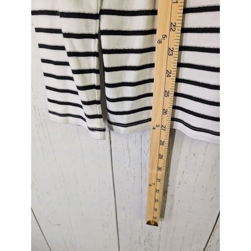 Charter Club Size XXL Black White Stripe Pima Cotton Long Sleeve Womens Top - Picture 6 of 8